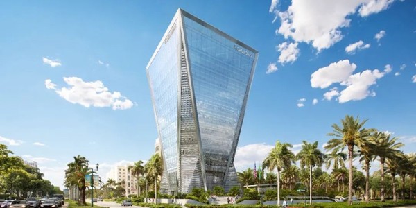 邁阿密金融新地標封頂，造型如“倒金字塔”